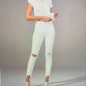 AF High rise ripped white jeans